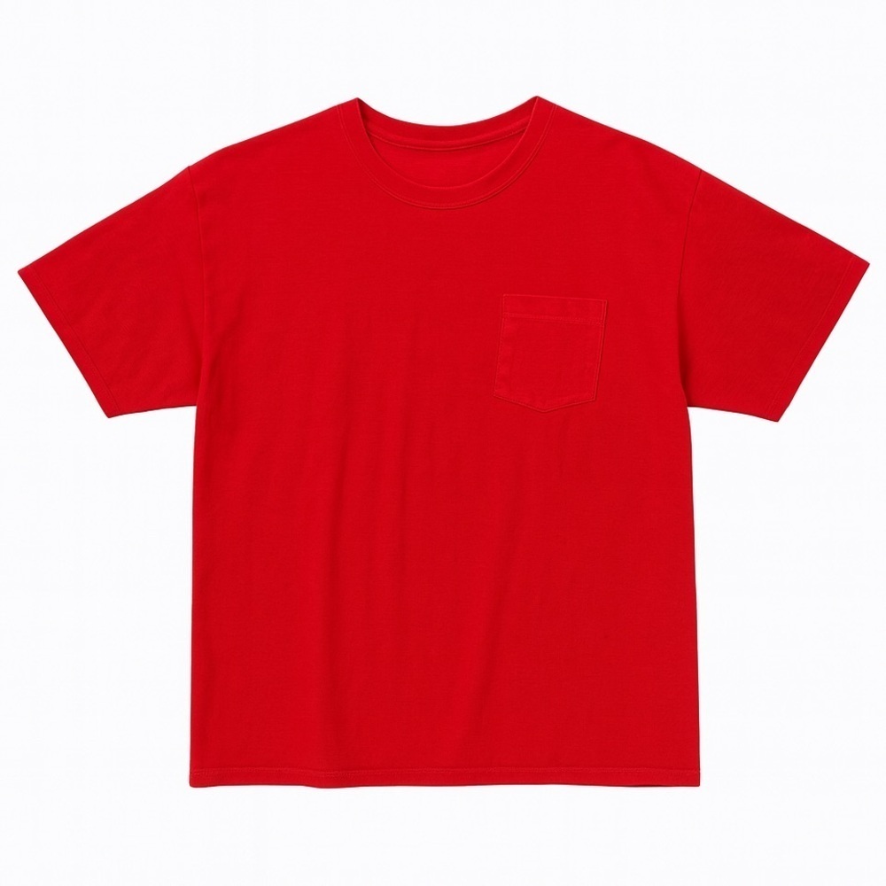 Hanes Red Perfect T-Shirt with Pocket